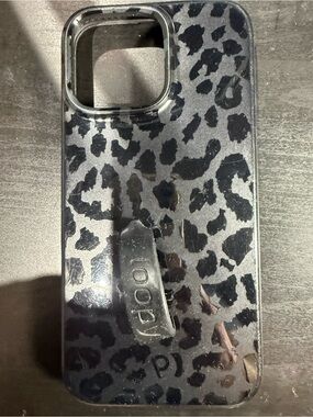 Loopy Case Black and Gray Leopard Print Phone Case